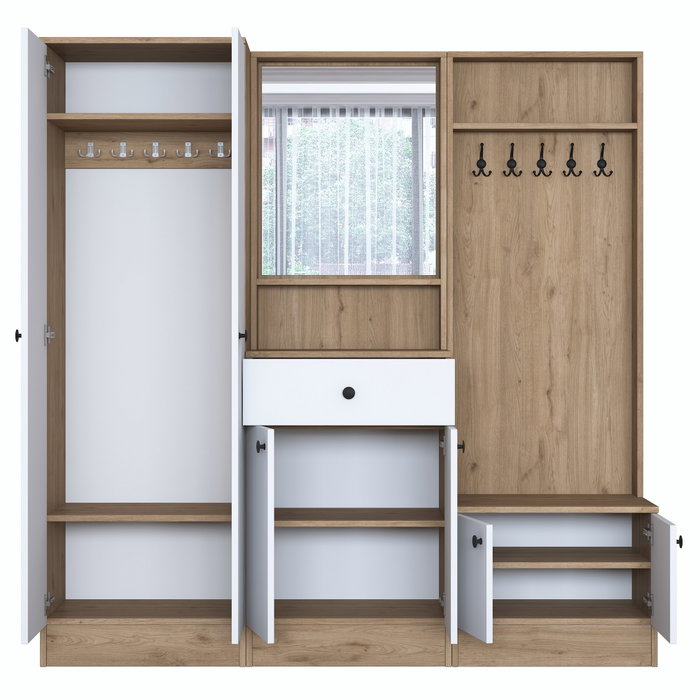 Hanah Home Recibidor P6 - M3 - 2490 Blanco y Nogal